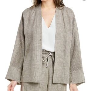 Lafayette 148 New York Shiloh Linen Lagenlook Jacket Sz 1X